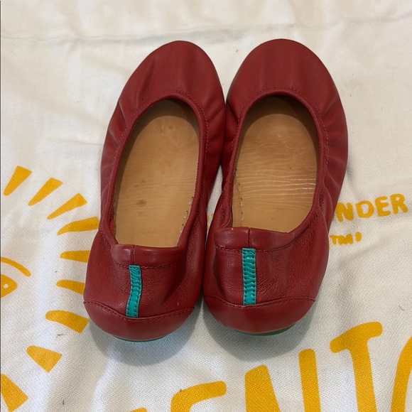 Tieks Red Leather Flats - Picture 1 of 8